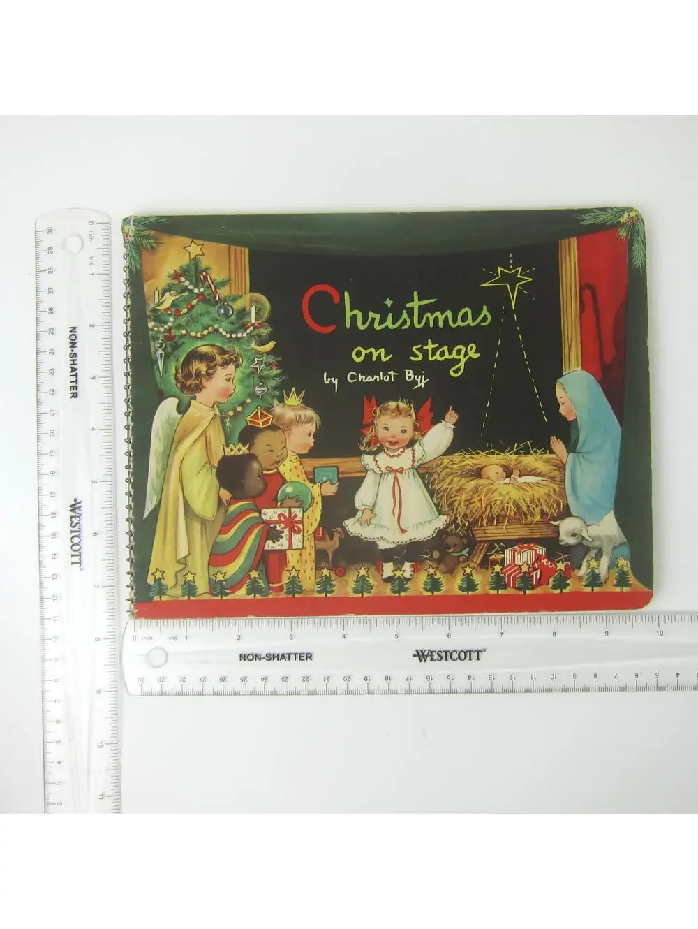 Vintage Christmas on Stage Pop Up Book Charlot Byi Children's Spiral Bound 1950